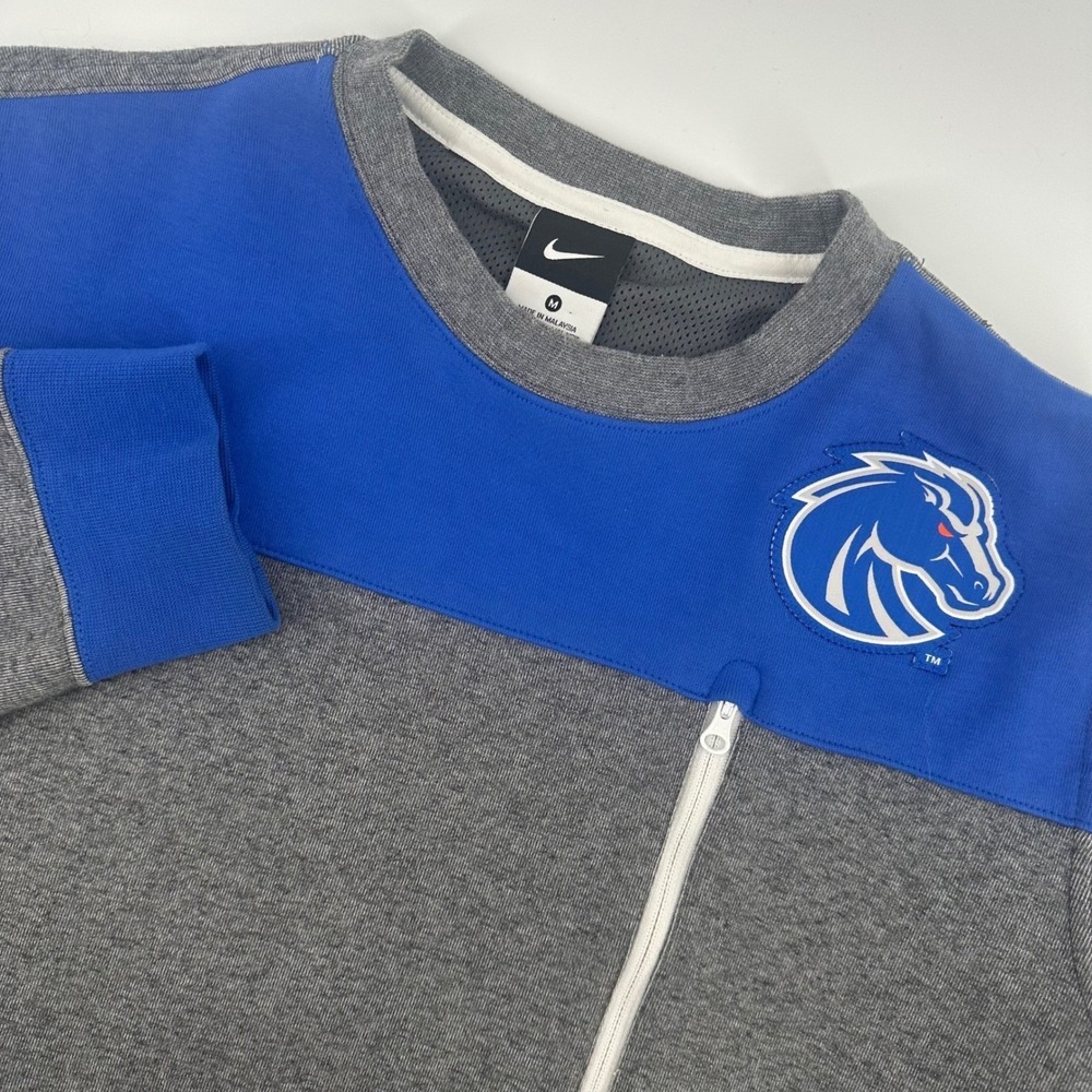 Nike Boise State Broncos Mens Medium NCAA College Pullover Sweatshirt Gray Blue